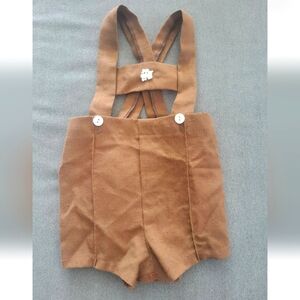 Vintage 1950 Bryan Baby Toddler Painter Overalls Jumpsuit Boy Brown 12 Months
